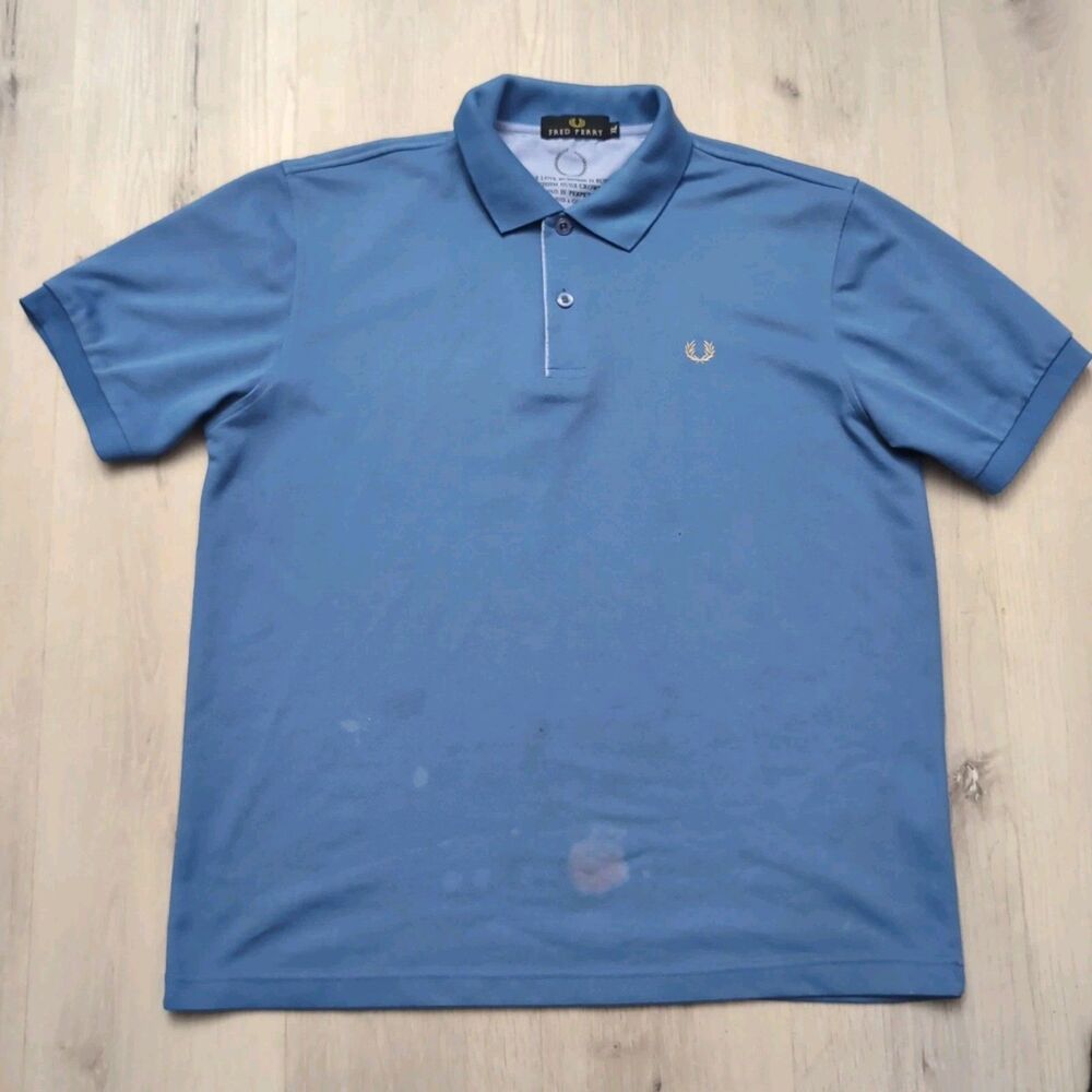 Fred Perry Polo Mens XL Blue Short Sleeve Fred Perry Polo